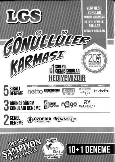 LGS GÖNÜLLÜLER KARMASI 10+1 DENEME Fotokopi GO - Tüm Sınavlarda Daha İleriye