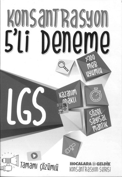 KONSANTRASYON 5'Lİ DENEME LGS Fotokopi GO - Tüm Sınavlarda Daha İleriye