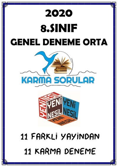 GENEL DENEME ORTA 11 FARKLI YAYINDAN 11 KARMA DENEME Fotokopi GO - Tüm Sınavlarda Daha İleriye