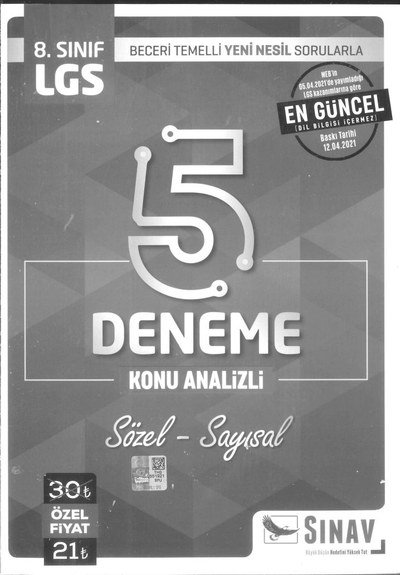 LGS 5 DENEME KONU ANALİZİ SÖZEL SAYISAL Fotokopi GO - Tüm Sınavlarda Daha İleriye