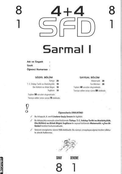 4+4 SFD SARMALI Fotokopi GO - Tüm Sınavlarda Daha İleriye