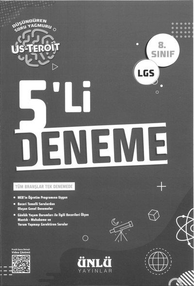 5'Lİ DENEME US-TEROİT DÜŞÜNDÜREN SORU YAĞMURU Fotokopi GO - Tüm Sınavlarda Daha İleriye