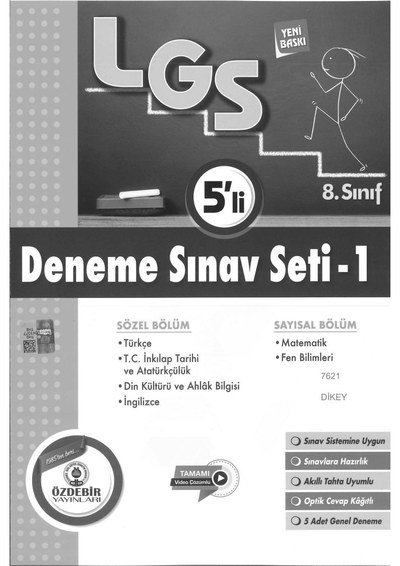 LGS DENEME SINAV SETİ -1 5'Lİ Fotokopi GO - Tüm Sınavlarda Daha İleriye