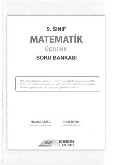 MATEMATİK ÜÇRENK SORU BANKASI Fotokopi GO - Tüm Sınavlarda Daha İleriye