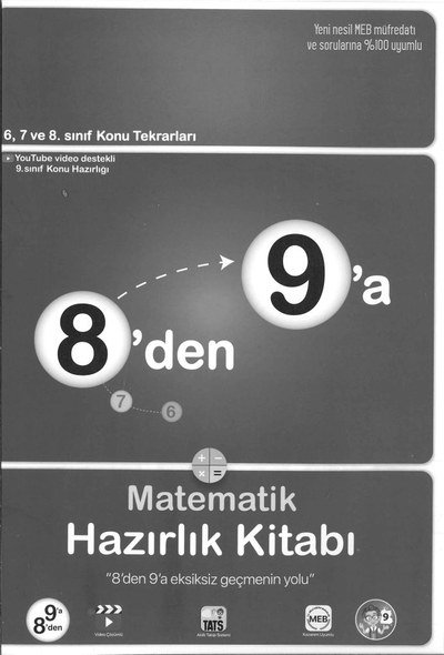 8'DEN 9'A MATEMATİK HAZIRLIK KİTABI Fotokopi GO - Tüm Sınavlarda Daha İleriye