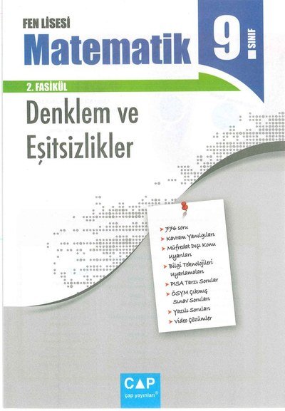 FEN LİSESİ MATEMATİK 2. FASİKÜL DENKLEM VE EŞİTSİZLİKLER Fotokopi GO - Tüm Sınavlarda Daha İleriye