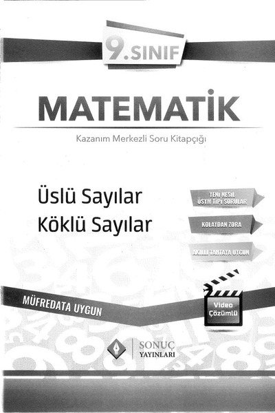 MATEMATİK KAZANIM MERKEZLİ SORU KİTAPÇIĞI ÜSLÜ SAYILAR KÖKLÜ SAYILAR Fotokopi GO - Tüm Sınavlarda Daha İleriye