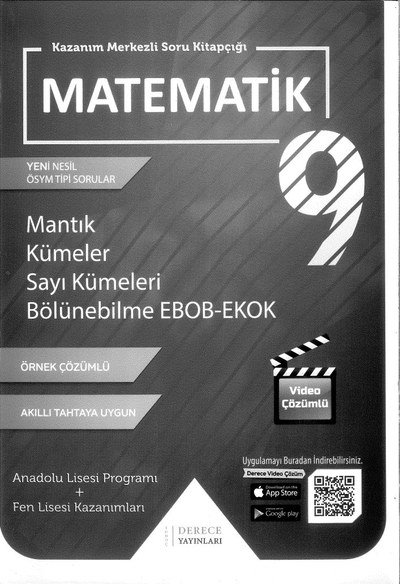 MATEMATİ K SORU KİTAPÇIĞI MANTIK KÜMELER SAYI KÜMELERİ BÖLÜNEBİLME EBOB-EKOK Fotokopi GO - Tüm Sınavlarda Daha İleriye