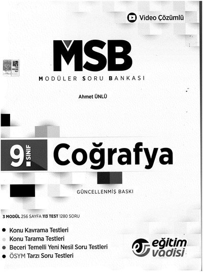 MODÜLER SORU BANKASI COĞRAFYA Fotokopi GO - Tüm Sınavlarda Daha İleriye