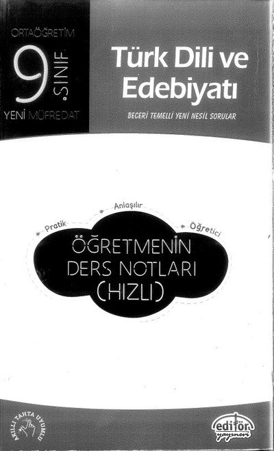 TÜRK DİLİ VE EDEBİYATI ÖĞRETMENİN DERS NOTLARI (HIZLI) Fotokopi GO - Tüm Sınavlarda Daha İleriye