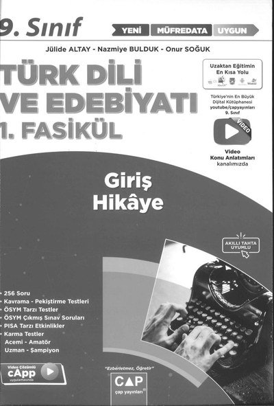TÜRK DİLİ VE EDEBİYATI 1. FASİKÜL GİRİŞ HİKAYE Fotokopi GO - Tüm Sınavlarda Daha İleriye