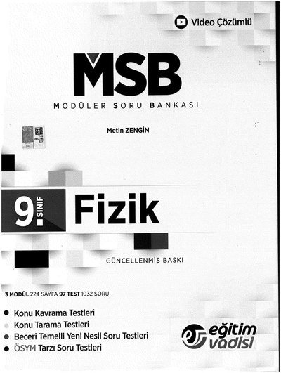 MODÜLER SORU BANKASI FİZİK GÜNCELLENMİŞ BASKI Fotokopi GO - Tüm Sınavlarda Daha İleriye