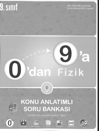 0'DAN 9'A FİZİK KONU ANLATIMLI SORU BANKASI Fotokopi GO - Tüm Sınavlarda Daha İleriye