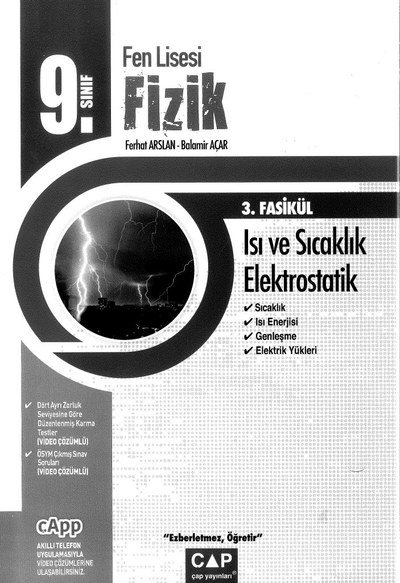 FEN LİSESİ FİZİK 3. FASİKÜL ISI VE SICAKLIK ELEKTROSTATİK Fotokopi GO - Tüm Sınavlarda Daha İleriye