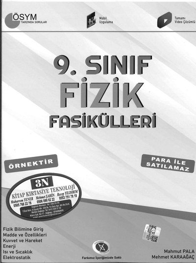 FİZİK FASİKÜLLERİ ÖSYM TARZINDA SORULAR Fotokopi GO - Tüm Sınavlarda Daha İleriye