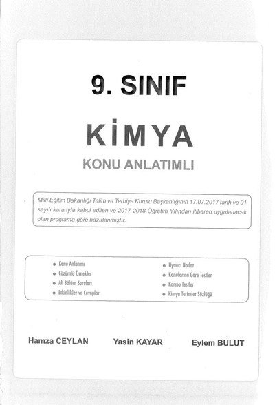 KİMYA KONU ANLATIMLI Fotokopi GO - Tüm Sınavlarda Daha İleriye