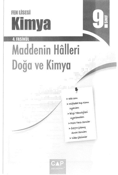 FEN LİSESİ KİMYA 4. FASİKÜL MADDENİN HALLERİ DOĞA VE KİMYA Fotokopi GO - Tüm Sınavlarda Daha İleriye