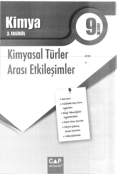 KİMYA 3. FASİKÜL KİMYASAL TÜRLER ARASI ETKİLEŞİMLER Fotokopi GO - Tüm Sınavlarda Daha İleriye