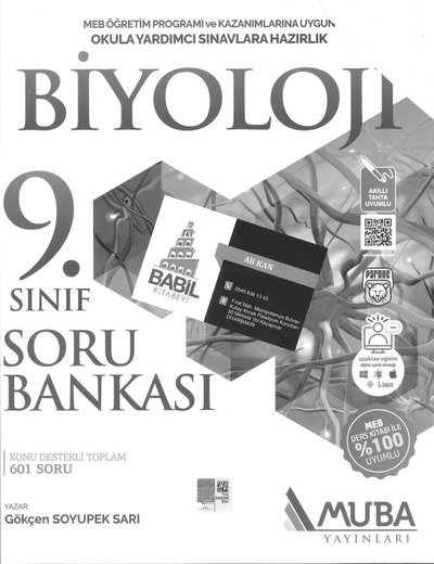 BİYOLOJİ SORU BANKASI 601 SORU Fotokopi GO - Tüm Sınavlarda Daha İleriye