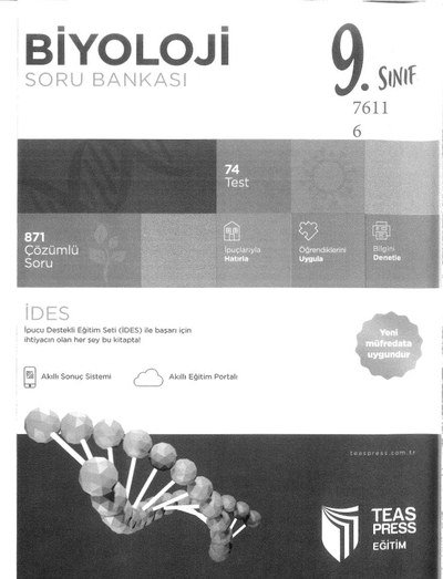 BİYOLOJİ SORU BANKASI 871 ÇÖZÜMLÜ SORU Fotokopi GO - Tüm Sınavlarda Daha İleriye