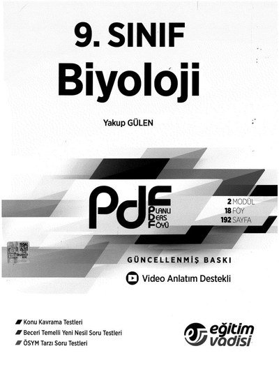 BİYOLOJİ PLANLI DERS FÖYÜ VİDEO ANLATIM DESTEKLİ Fotokopi GO - Tüm Sınavlarda Daha İleriye