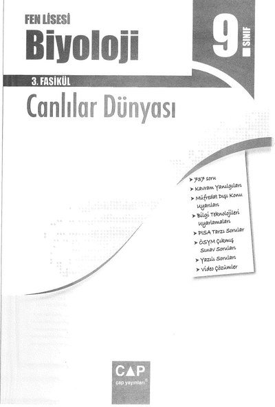 BİYOLOJİ 3. FASİKÜL CANLILAR DÜNYASI Fotokopi GO - Tüm Sınavlarda Daha İleriye