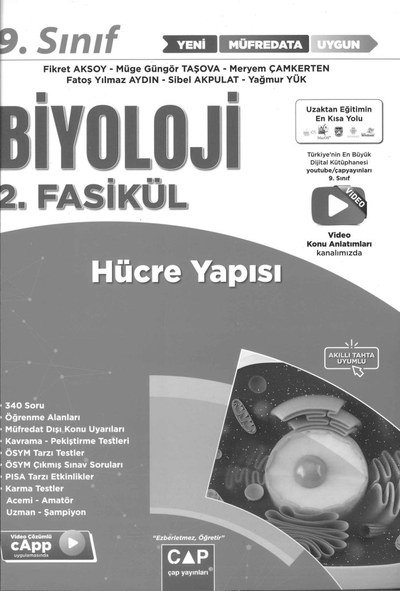 BİYOLOJİ 2. FASİKÜL HÜCRE YAPISI Fotokopi GO - Tüm Sınavlarda Daha İleriye