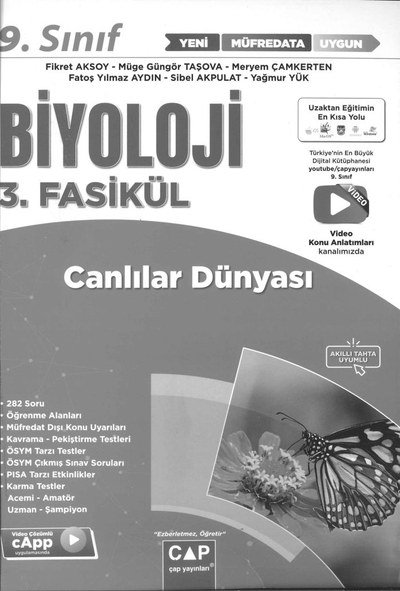 BİYOLOJİ 3. FASİKÜL CANLILAR DÜNYASI Fotokopi GO - Tüm Sınavlarda Daha İleriye