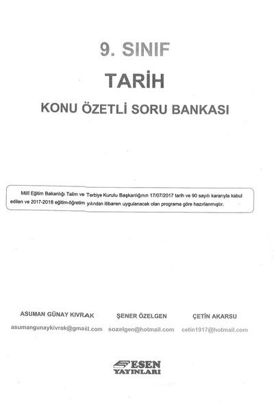 TARİH KONU ÖZETLİ SORU BANKASI Fotokopi GO - Tüm Sınavlarda Daha İleriye