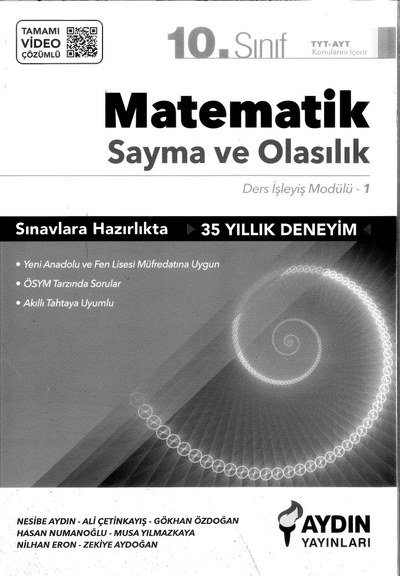 MATEMATİK SAYMA VE OLASILIK 35 YILLIK DENEYİM Fotokopi GO - Tüm Sınavlarda Daha İleriye