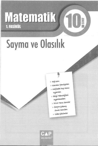 MATEMATİK 1. FASİKÜL SAYMA VE OLASILIK Fotokopi GO - Tüm Sınavlarda Daha İleriye