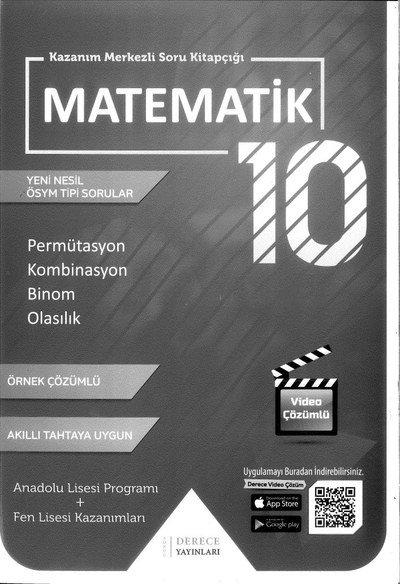 MATEMATİK PERMÜTASYON KOMBİNASYON BİNOM OLASILIK Fotokopi GO - Tüm Sınavlarda Daha İleriye