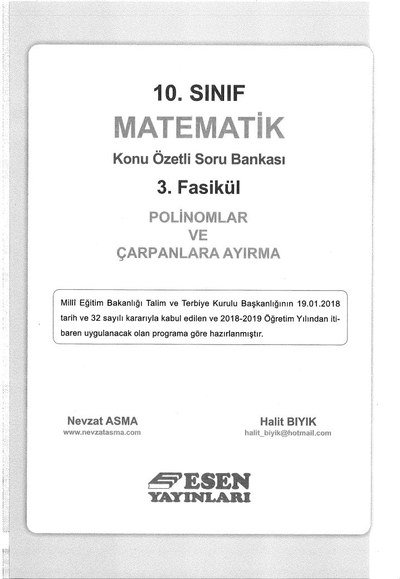 MATEMATİK KONU ÖZETLİ SORU BANKASI 3. FASİKÜL POLİNOMLAR VE ÇARPANLARA AYIRMA Fotokopi GO - Tüm Sınavlarda Daha İleriye