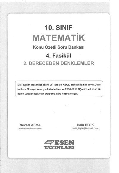 MATEMATİK KONU ÖZETLİ SORU BANKASI 4. FASİKÜL 2. DERECEDEN DENKLEMLER Fotokopi GO - Tüm Sınavlarda Daha İleriye