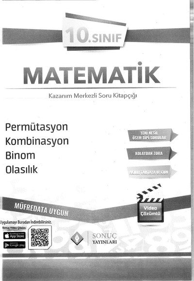MATEMATİK PERMÜTASYON KOMBİNAYON BİNOM OLASILIK Fotokopi GO - Tüm Sınavlarda Daha İleriye
