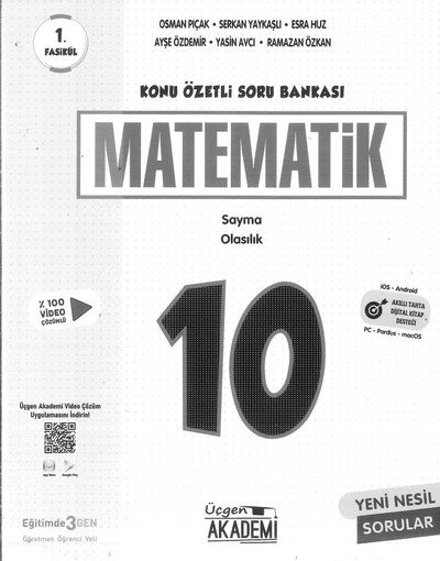 KONU ÖZETLİ MATEMATİK SAYMA OLASILIK