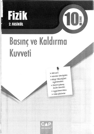 FİZİK 2. FASİKÜL BASINÇ VE KALDIRMA KUVVETİ Fotokopi GO - Tüm Sınavlarda Daha İleriye