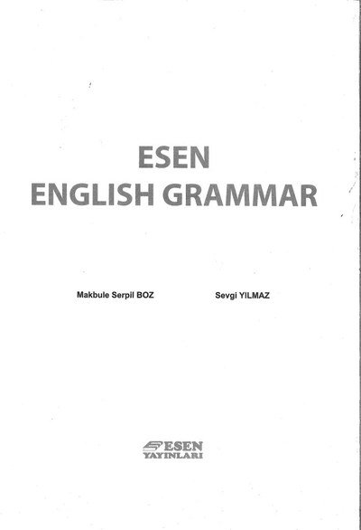 ESEN ENGLISH GRAMMAR Fotokopi GO - Tüm Sınavlarda Daha İleriye