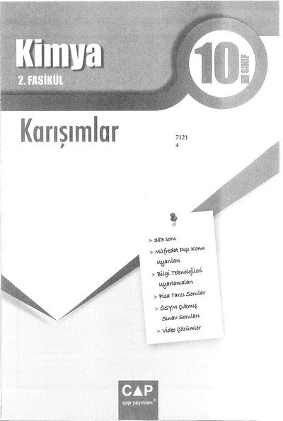 KİMYA 2. FASİKÜL KARIŞIMLAR Fotokopi GO - Tüm Sınavlarda Daha İleriye