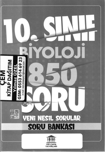 BİYOLOJİ 850 SORU YENİ NESİL SORULAR SORU BANKASI Fotokopi GO - Tüm Sınavlarda Daha İleriye