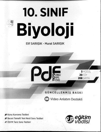 BİYOLOJİ PLANLI DERS FÖYÜ VİDEO ANLATIM DESTEKLİ Fotokopi GO - Tüm Sınavlarda Daha İleriye