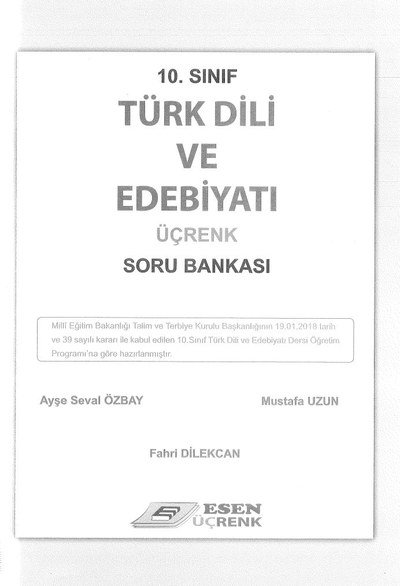TÜRK DİLİ VE EDEBİYATI ÜÇRENK SORU BANKASI Fotokopi GO - Tüm Sınavlarda Daha İleriye
