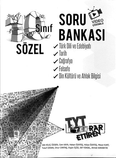 SÖZEL SORU BANKASI TYT TEKRAR ETTİREN VİDEO ÇÖZÜMLÜ Fotokopi GO - Tüm Sınavlarda Daha İleriye