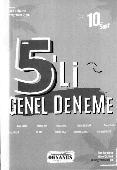 5'Lİ DENEME GENEL DENEME Fotokopi GO - Tüm Sınavlarda Daha İleriye