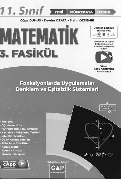 MATEMATİK 3. FASİKÜL FONKSİYONLARDA UYGULAMALAR DENKLEM VE EŞİTSİZLİK SİSTEMLERİ Fotokopi GO - Tüm Sınavlarda Daha İleriye