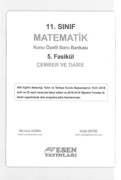 MATEMATİK KONU ÖZETLİ SORU BANKASI 5. FASİKÜL ÇEMBER VE DAİRE Fotokopi GO - Tüm Sınavlarda Daha İleriye