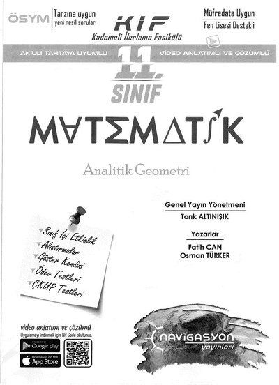 MATEMATİK ANALİTİK GEOMETRİ Fotokopi GO - Tüm Sınavlarda Daha İleriye