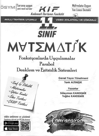 MATEMATİK FONKSİYONLARDA UYGULAMALAR PARABOL DENKLEM VE EŞİTSİZLİK SİSTEMLERİ Fotokopi GO - Tüm Sınavlarda Daha İleriye