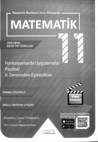 MATEMATİK YENİ NESİL SORULAR FONKSİYONLARDA UYGULAMALAR PARABOL 2. DERECEDEN EŞİTSİZLİKLER Fotokopi GO - Tüm Sınavlarda Daha İleriye