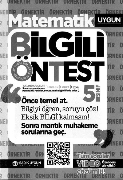 MATEMATİK BİLGİLİ ÖNTEST Fotokopi GO - Tüm Sınavlarda Daha İleriye